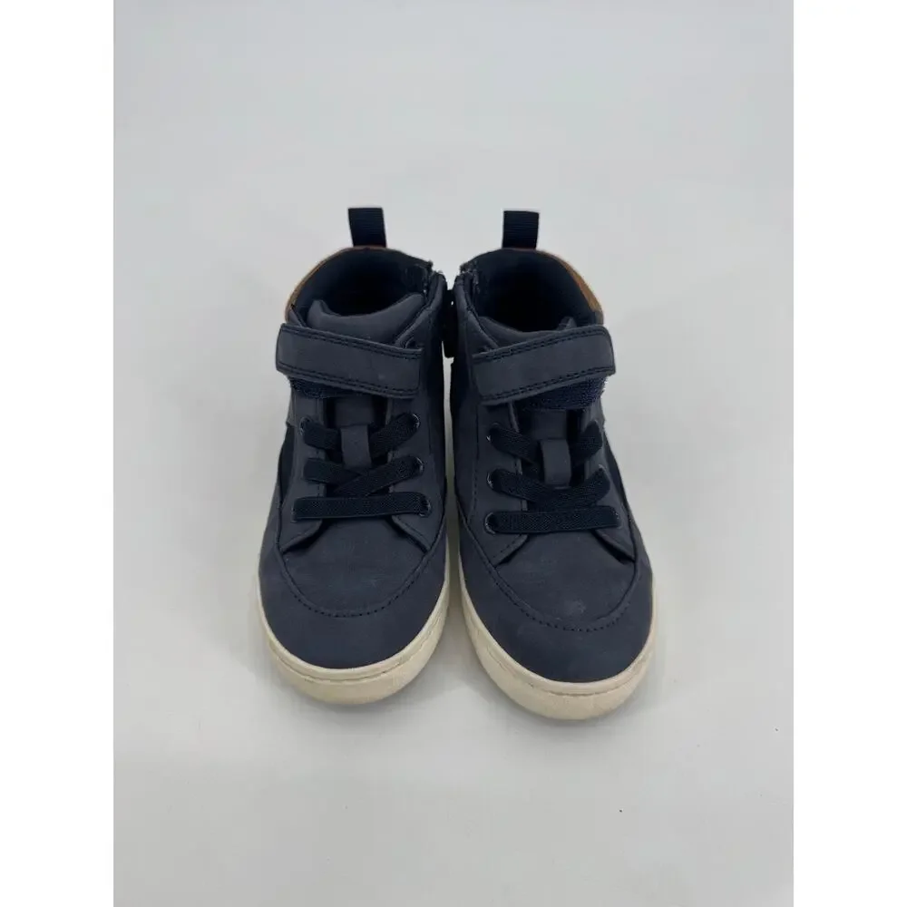 Cat & Jack Toddler Aidan Sneaker Boots Navy Blue Corduroy Trim Size 10